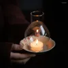 Portacandele Candeliere in vetro Decorazione per la casa Cena romantica a lume di candela Centrotavola Zen retrò a prova di vento