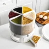 Lagringsflaskor 10L Independent Rice Bucket Grain Dispenser Dry Food Fisture-Box Automatisk kök Container Organizer