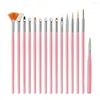 Nail Art Kits Brush Practical Drawing Tools 3D Pattern Effect Manicure Pen Portable 15Pcs/Set Point Drill