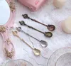 Servis upps￤ttningar av europeisk stil Coffee Coffee Spoon Royal Style Metal Carved Fruit Fork Vintage Flower Party Decorative