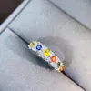 Кластерные кольца натуральные и настоящие сапфировые кольцо 925 стерлинговое серебро