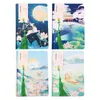 A5 Chinese Style Beautiful Ancient Hand-painted Color Page Book Retro Pretty Notebooks Kawaii Stationery Notebooks for Students