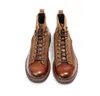 Stivali da trekking stile vintage in pelle pieno fiore da uomo Cargo Boot da uomo Martin Shoes 141