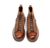 Botas Caminhadas Estilo Vintage Full Grain Couro Cavalheiros Carga Bota Homens Martin Sapatos