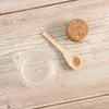 Storage Bottles Scrub Bath Salt ABS Bottle Reusable With Wooden Spoon Wood Container Stopper Frosted Seal Jar