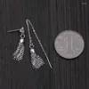 Dangle Earrings 925 Sterling Silver Earring 82mm 30mm Shape Of Star Tassel Pure Earline Asymmetric Boho Design