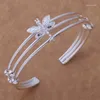 Bangle AB047 Lucky Silver Color Charm Bracelets For Women Fashion 925 Jewelry Three Wire Dragonfly Bracelet /ackaitra Aiwajada