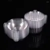 Bowls 50pcs Party Cupcake Holder Bowl PVC Cake Fruits Container Boxes Transparent Muffin Packing Case For Supplies Tasteless