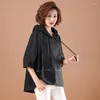 Kadınlar bluzları Fairynatural Bahar Sonbahar Kore moda tasarımcısı Kadın Gevşek Gömlekler Bayanlar Casul Ptachwork Retro Street Giyim Büyük Boyut