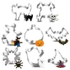 Moules de cuisson ZK20 Acier Inoxydable Halloween Chauve-Souris Fantôme Cookie Cutter Gâteau Décoration Fondant Cutters Cookies Biscoito Moule Décor Outil