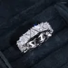 Anneaux de mariage femmes magnifiques promesse éternité géométrique Triangle blanc zircon cubique pierre fiançailles bijoux #6 7 8 9 10