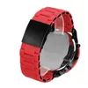 Vente de sport montre à quartz pour hommes DZ montre rouge montre glacée grand cadran ceinture en acier boucle pliante 210L