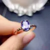 Anelli a grappolo Anello in tanzanite naturale con pietre preziose in argento sterling 925 6x8mm Regalo per feste di tendenza alla moda