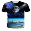 Men's T Shirts Fashion Couple Unisex Ocean Beach Galaxy Funny 3D Print Summer Casual Harajuku Street Shirt T-Shirts Tees Tops