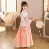 Girl Dresses 2022 Chinese Hanfu Applique Dress Han Clothing