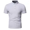 メンズポロスインコーソリッドカラー半袖ポロシャツメン高品質のブランドシャツ夏のカジュアルビジネス居心地