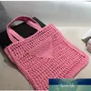 Bolso de mujer Summer Nuevo bolso de paja simple bolsas de playa Mujer tejido a mano Bolso de hombro dulce hueco crocheted286j