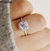 Wedding Rings Silver Color Ring Round Natural 1 Carat Zirconia Zircon Women No Fade Allergy Free Jewelry