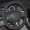 Coperchio del volante dello sterzo Coperchio di auto in pelle scamosciata nera cucita a mano per Infiniti Q50 2014 2022 QX50