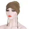 Ubranie etniczne muzułmańska moda Kobiety drukuj hidżabowe czapki turbanowe długie ogon chęt nad głową głowa głowa opakowań damskie czapkę chemo