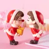 Décorations de Noël 2pcs Couple Figure Doll Design Mini Ornement Home Decor Cadeau DIY Jardin Bonsai Résine Artisanat