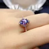 Anelli a grappolo Anello in tanzanite naturale con pietre preziose in argento sterling 925 6x8mm Regalo per feste di tendenza alla moda