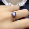 Anelli a grappolo Anello in tanzanite naturale con pietre preziose in argento sterling 925 6x8mm Regalo per feste di tendenza alla moda