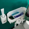 Badaccessoire set Guret tandenborstelhouder muur gemonteerde automatische tandpasta dispenser squeezer huis opbergdoos badkamer accessoires