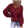 Camisetas masculinas de moda feminina de decote em v alcatra sólida feminina Blusa de algodão casual Casual Sweater Playera camiseta femme