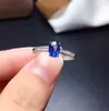 Кластерные кольца Ring Natural Real Sapphire 925 серебряный серебряный серебряный