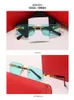 Car tierss 2023 Vintage Sunglasses Rimless square Women039s Sun glasses Fashion Designer Shades Luxury Golden Frame Sunglasses 3353767