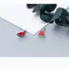 Stud Earrings Delicate Cute For Women Fruit Watermelon Style Summer Ear Accessory Silver 925 Earlobe Piercing Fine Jewelry Gifts