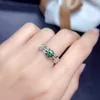 Anillos de racimo Crujido Anillo de moissanita verde para mujeres Joyería Compromiso 925 Plata de ley Fiesta Año Regalo 1CT Diamante de laboratorio