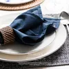 Table Mats Brand Japan Simple Style Steak Cloth Square Rectangle High Quality Cotton El Dinner Mat Plate Dish Placemat Blue