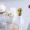 Förvaringslådor som roterar sminklåda Portable Cosmetics Rack Justerbar kosmetisk hållare Skinvårdsprodukt Organiser Läppstift Displayfodral