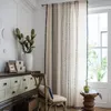 Curtain Cotton And Linen Window Bohemian Style Decoration Living Room Black White Printing Floating Blackout Tulle Curtains The