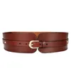 Cinturones H3288, cinturón elástico ancho para mujer, cinturón de cuero de vaca a la moda, accesorios de cintura de cuero genuino con sello de Color sólido Simple