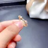 Cluster Rings 2022 Crackling Green Moissanite Ring For Women Jewelry Engagement Wedding 925 Silver Birthday Gift Gold Plated