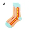 Femmes Chaussettes Coloré Femmes de Haute Qualité Coton Peigné Alimentaire Motif Long Tube Drôle Heureux Cadeaux Pour Hommes