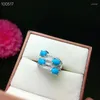 Cluster Rings Real And Natural Turquoise Ring 925 Sterling Silver Fine Jewelry