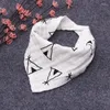 Accessoires pour cheveux Coton Gaze de type A Double Snap Triangle Serviette Dessin animé Imprimer Bébé Bavoir Garçon Fille Salive Pas de Fluorescence Burp Cloth