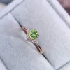 Cluster Rings Round Crown Simple Ring Natural Real Green Peridot 925 Sterling Silver 6 6mm 1ct Gemstone Fine Jewelry J22783