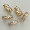 Bagues de mariage 2022 bijoux hip hop zircon pierre argentée couleur jaune or pour femmes bague de fiançailles de la mode