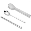 Dinnerware Sets Cutlery Set Flatware 304 Stainless Steel For Camp Picnic Family Gatherings Include Tableware With Case Home Kitchen Silver