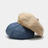 Bérets sans bord avec coeur coton béret chapeau pour femmes automne hiver créateur français peintre britannique octogonal chapeaux cadeau