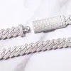 Hotsale Rts Hip hop Bijoux Or 10mm12mm 2 rangées Chaîne Cubaine S925 Argent avec Vvs Moissanite Bracelet Collier Chaîne À Maillons