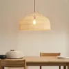 Hängslampor japansk stil vintage handgjorda rotting ljus konst te rum matter hem dekor café restaurang kök hängande