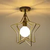 Plafoniere Homhi Gold Star Lampada moderna a LED per camera Living Decorazione Ferro Lampy Corridoi Sufitowe HZL-005
