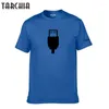 Camisetas masculinas Tarchia T-shirt Summer Man Homem de manga curta Camisa de cor pura de algodão legal Logotipo USB Momente Momente Mulheres Tee 062207