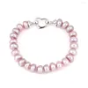 Link Armbänder 7-8mm Natürliche Kartoffel Perle Armband Herz Verschluss 4 Farben Frauen Party Schmuck PB03